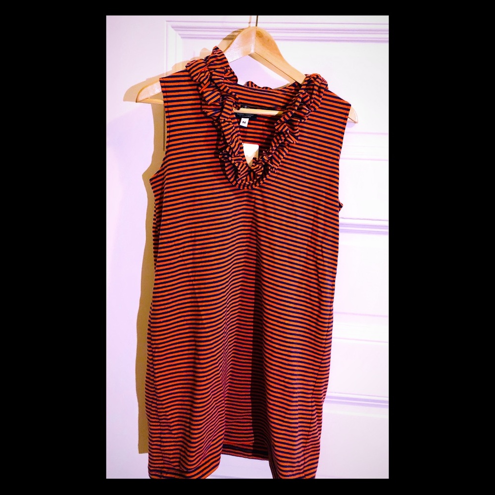 Orange/navy SailorSailor Just Madras skipper dress